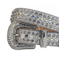 Silver Strap with Silver Studs Rhinestone Belt-Belts-The Rhinestone Belts