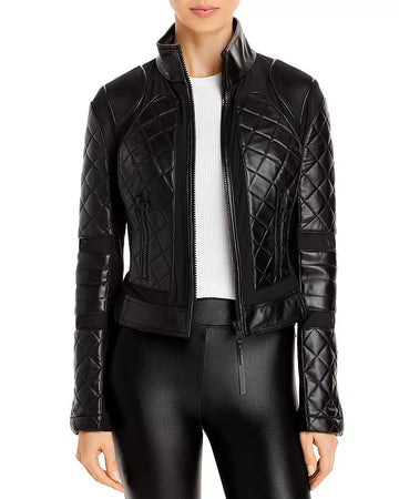 Women's Blanc Noir Moto Leather Jacket