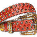 Multi Rhinestones with Red Strap Rhinestone Belt-Belts-The Rhinestone Belts