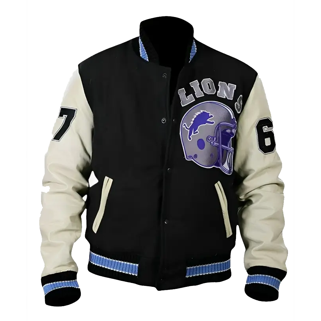 Axel Foley 67 Detroit Lions Varsity Jacket