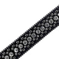 Black Strap with Crystal Studs Rhinestone Belt-Belts-The Rhinestone Belts