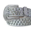 Diamond Rhinestones with Gray Glitter Strap Rhinestone Belt-Belts-The Rhinestone Belts