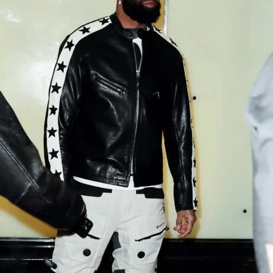 Odell Beckham Jr. Super Bowl Party Black Leather Jacket