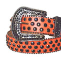 Black Rhinestones with Orange Strap Rhinestone Belt-Belts-The Rhinestone Belts