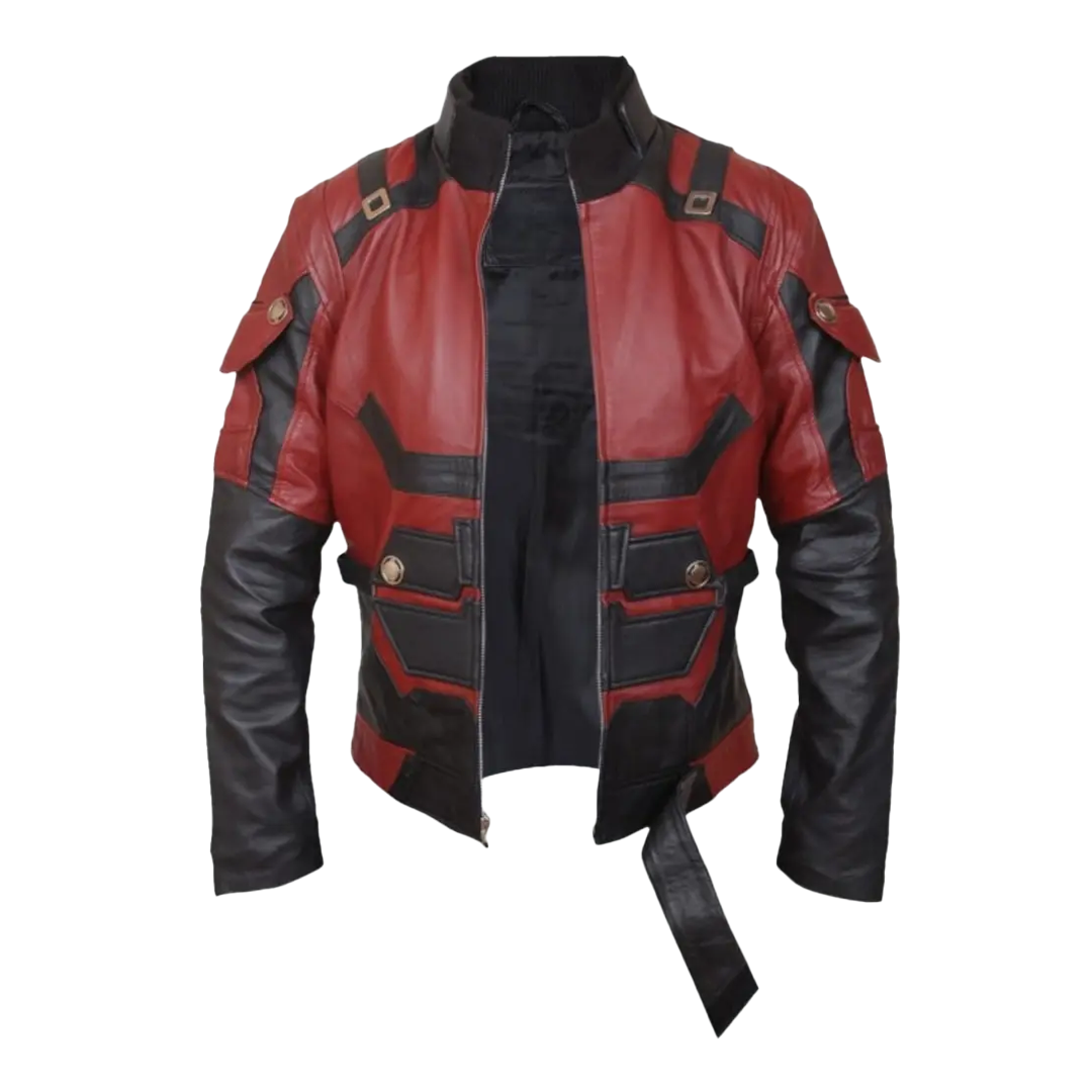 Charlie Cox Daredevil Matt Murdock Red Leather Jacket