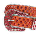 Red Rhinestones with Orange Strap Rhinestone Belt-Belts-The Rhinestone Belts