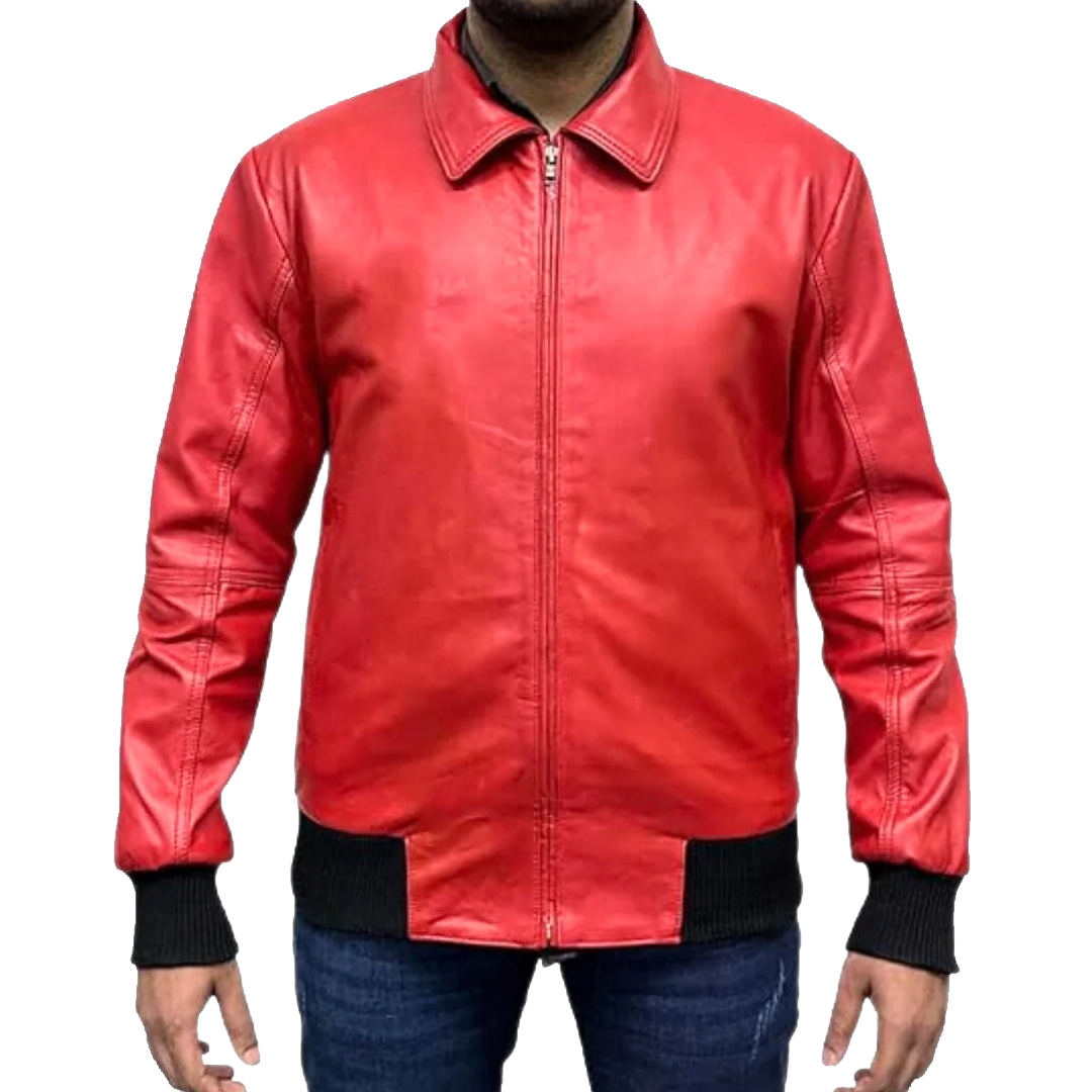 Drake Albanian Flag Red Leather Jacket