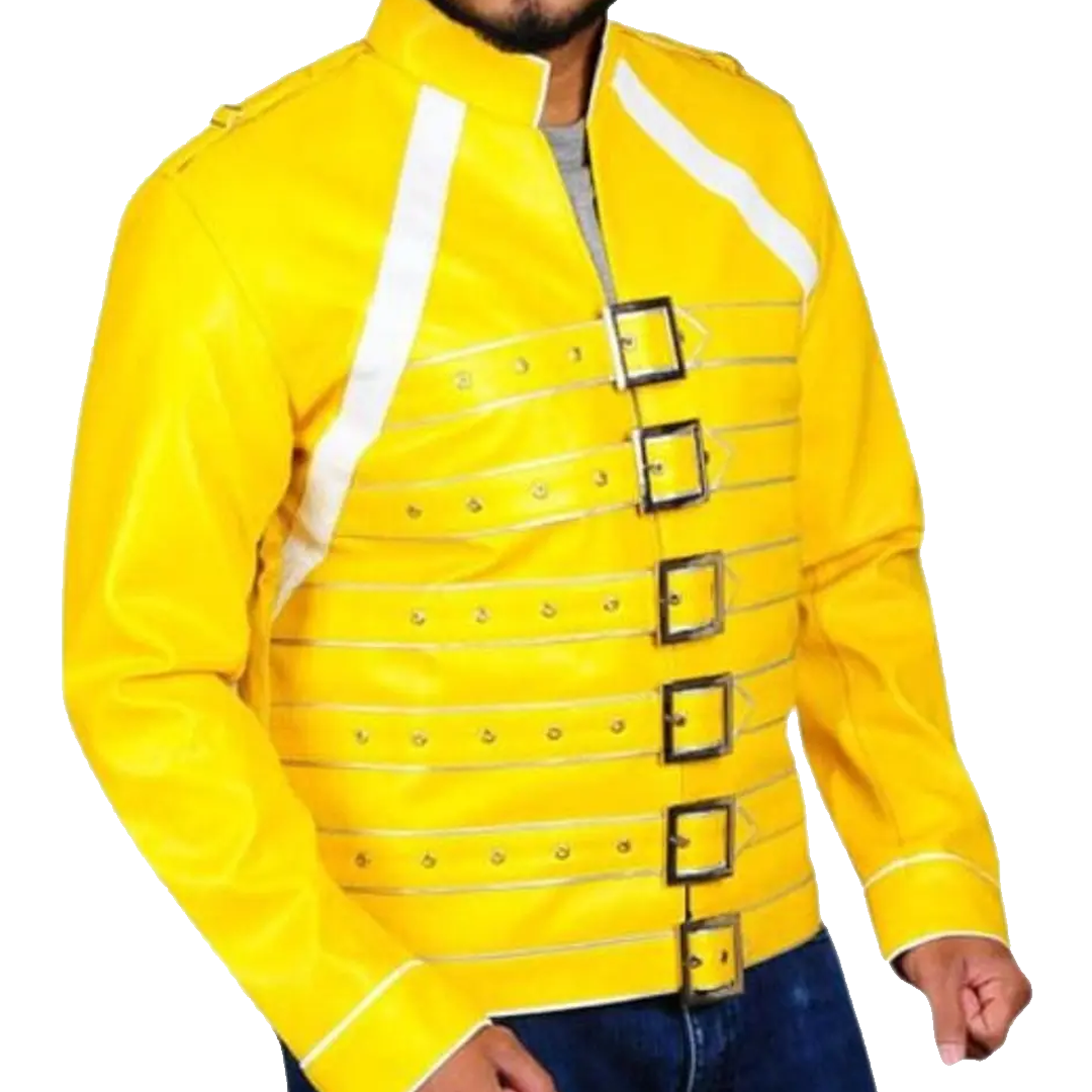 Wembley 1986 Freddie Mercury Yellow Leather Jacket