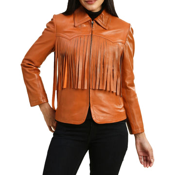 Women’s Brown Fringe Leather Jackets