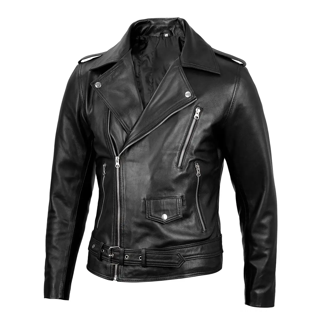 Men's Negan Asymmetrical Leather Biker Jacket