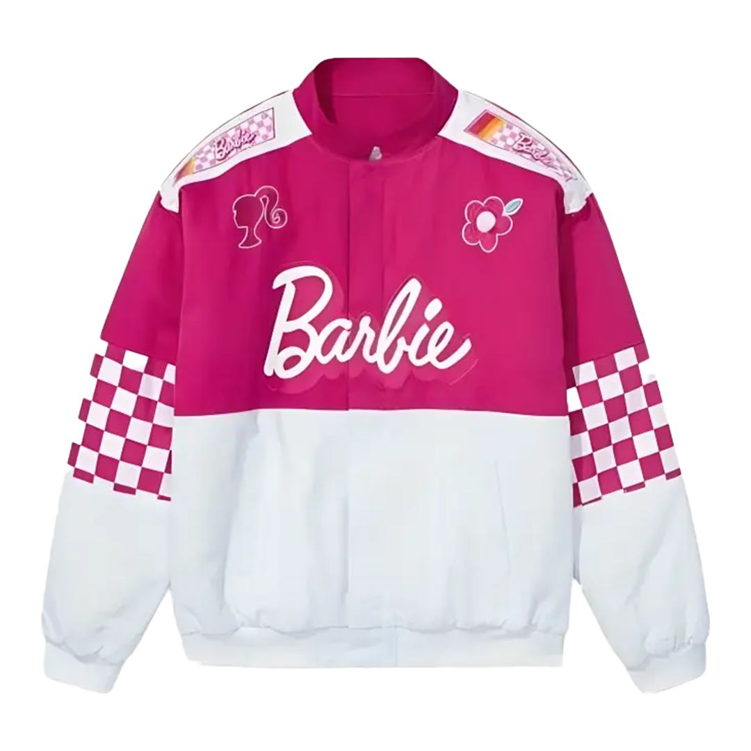 Barbie Checkered Racer Bomber Jacket