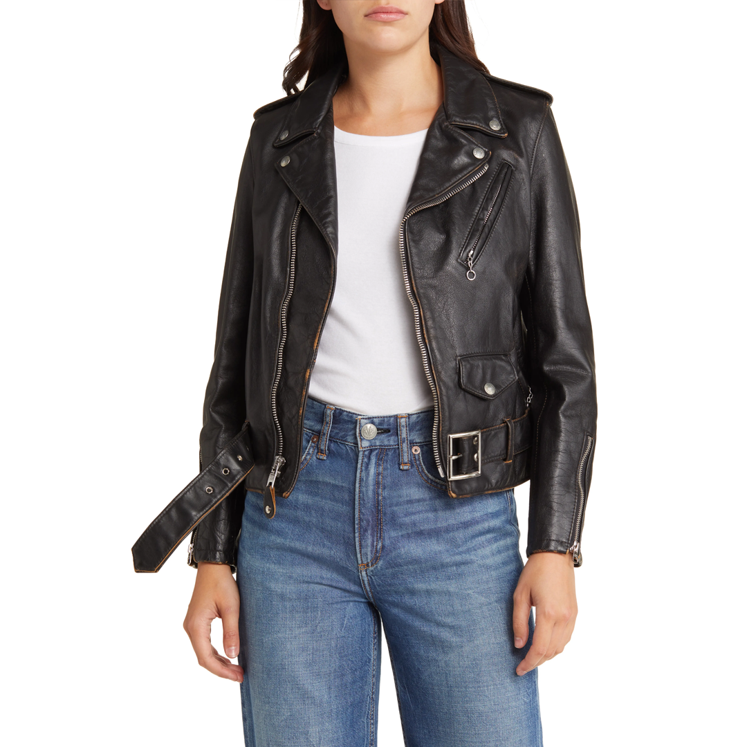 Women's Black Asymmetric Moto Leather Jacket