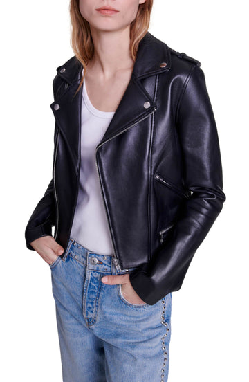 Women's Basaltm Moto Leather Jacket