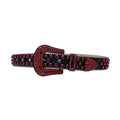 Black Strap with Red Studs Rhinestone Belt-Belts-The Rhinestone Belts