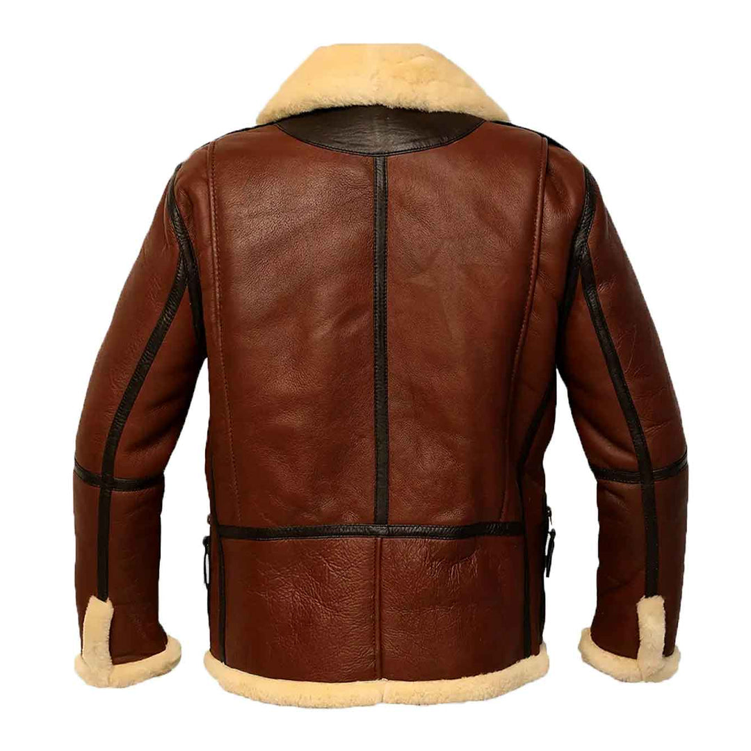 Men’s Aviator B-3 Brown Bomber Leather Jacket