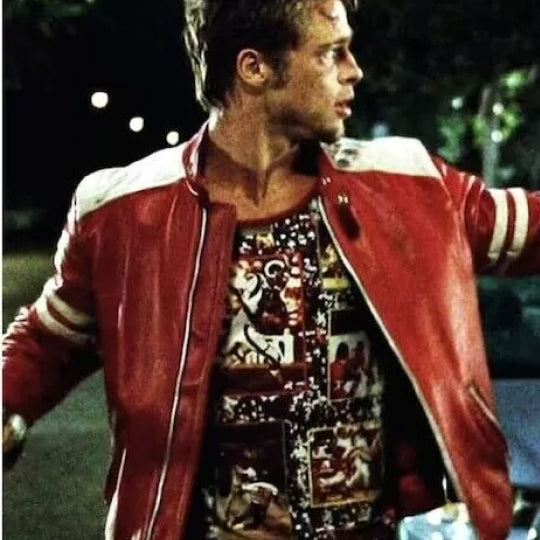 Brad Pitt Fight Club Tyler Durden Red Leather Jacket