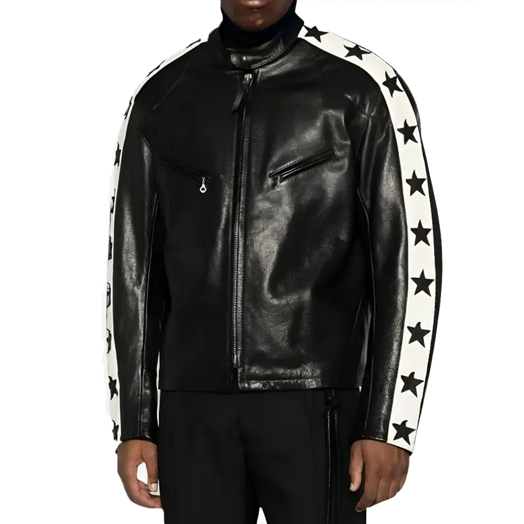 Odell Beckham Jr. Super Bowl Party Black Leather Jacket