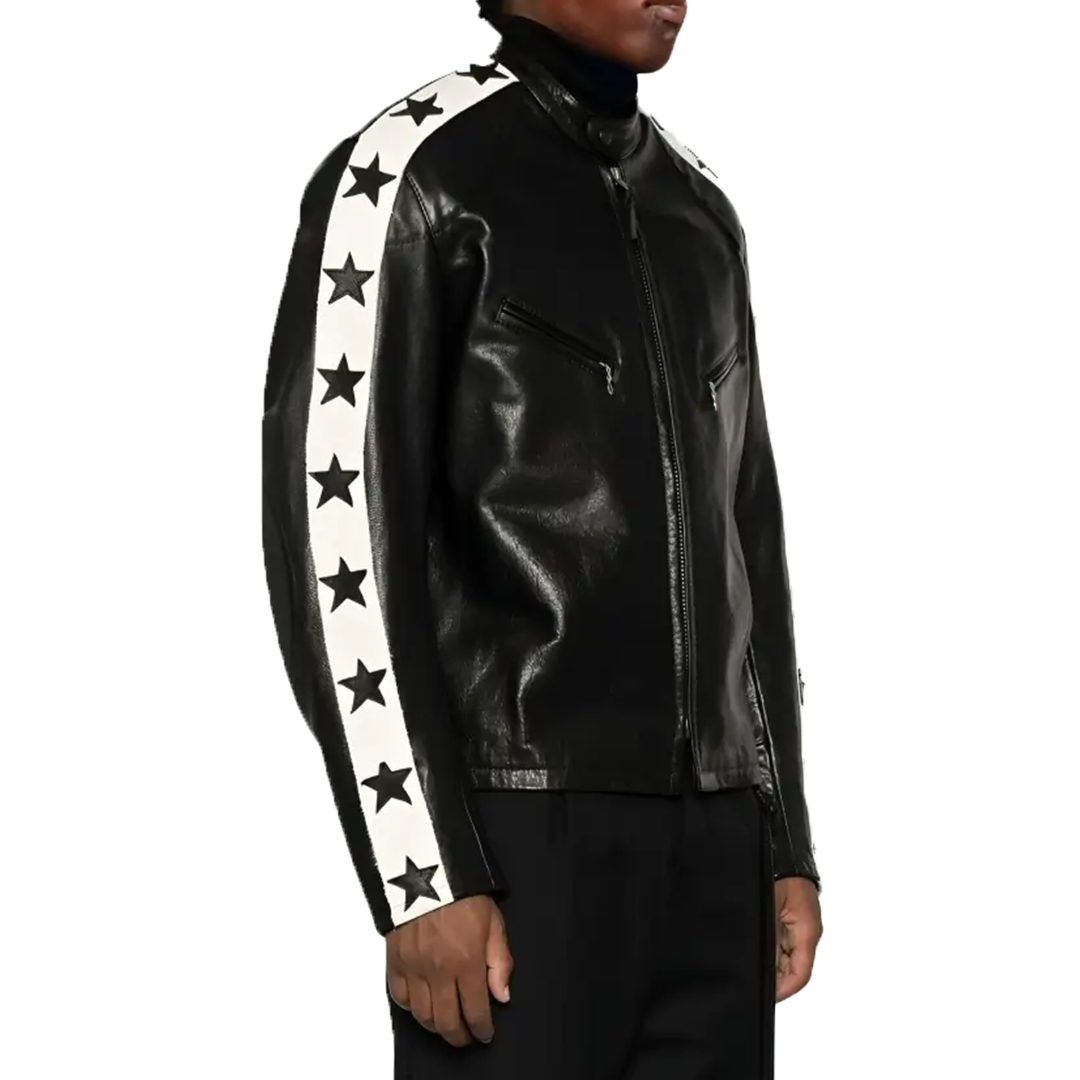 Odell Beckham Jr. Super Bowl Party Black Leather Jacket