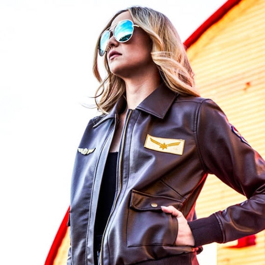 Captain Marvel Carol Danvers Air Force Leather Jacket