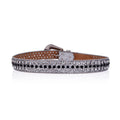 Silver Strap with Silver and Black Studs Rhinestone Belt-Belts-The Rhinestone Belts