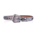 Silver Strap with Silver and Black Studs Rhinestone Belt-Belts-The Rhinestone Belts