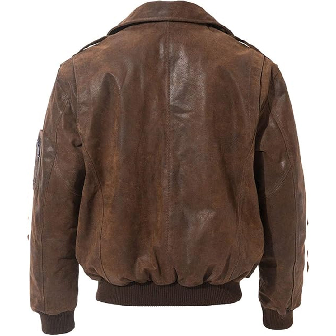 Men's Air Force Flight Aviator Bomber Leather Jacket