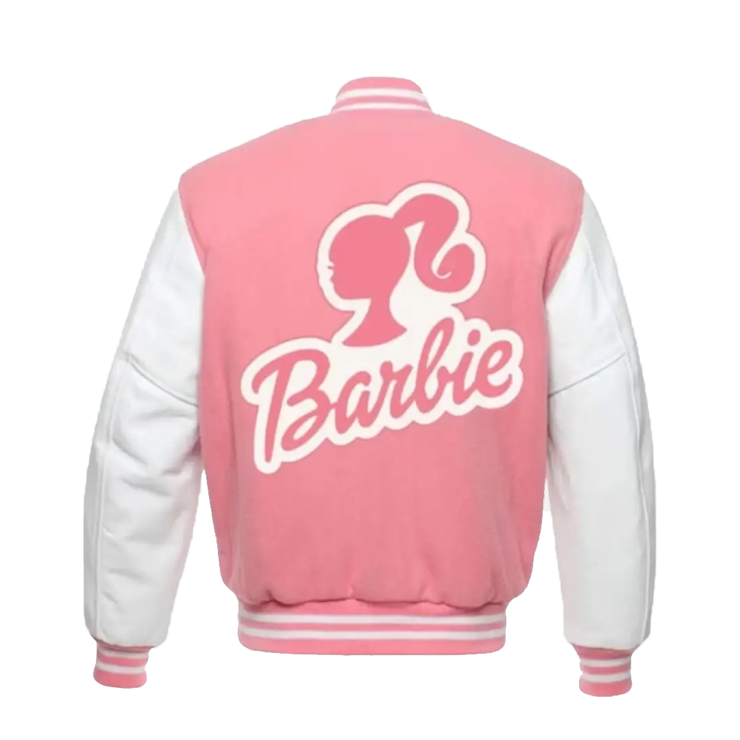 Barbie Pink and White Varsity Jacket