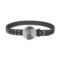 Globe Buckle with Black and Crystal Studs Rhinestone Belt-Belts-The Rhinestone Belts