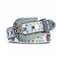 Skull Buckle Multi Strap with Multi Studs Rhinestone Belt-Belts-The Rhinestone Belts