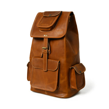 Earthtone Trekking Buffalo Leather Backpack