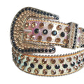 Black and Gold Rhinestones with Pink Chromatic Strap Rhinestone Belt-Belts-The Rhinestone Belts
