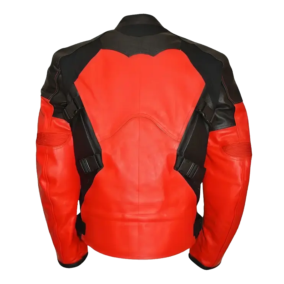 Deadpool Red Leather Biker Jacket