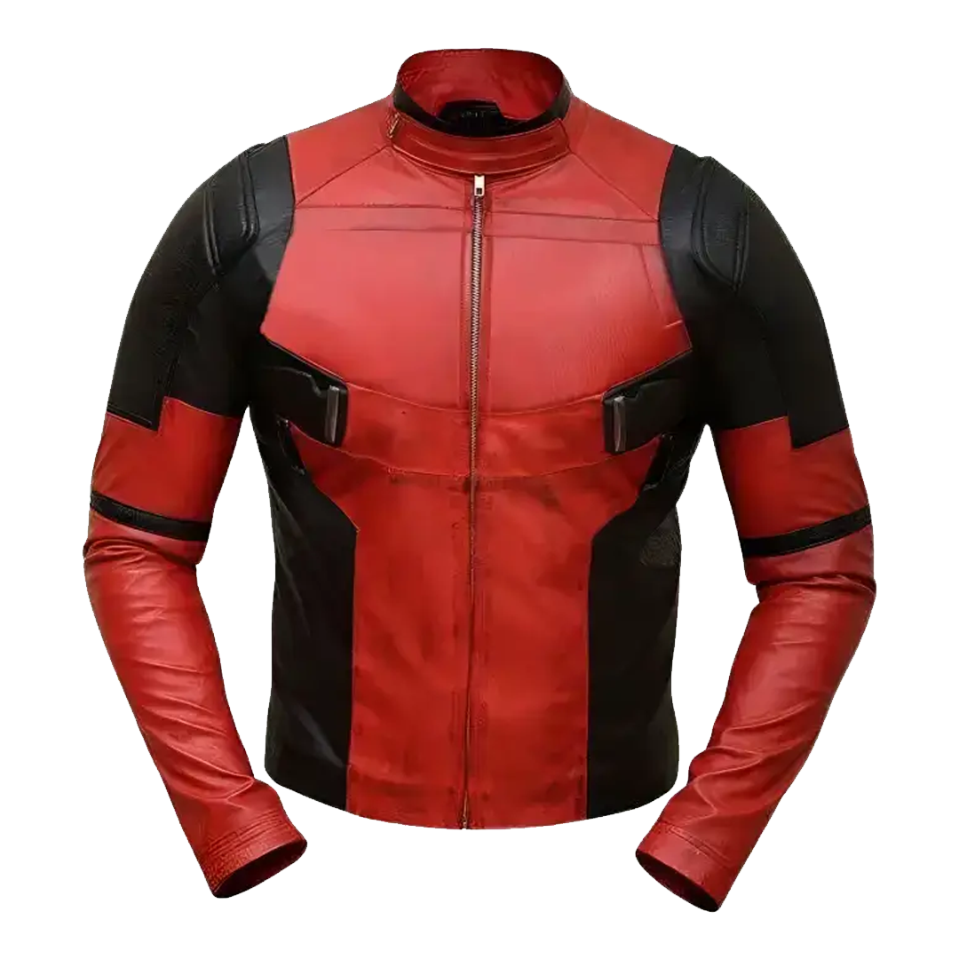 Deadpool Wade Wilson Red Leather Jacket