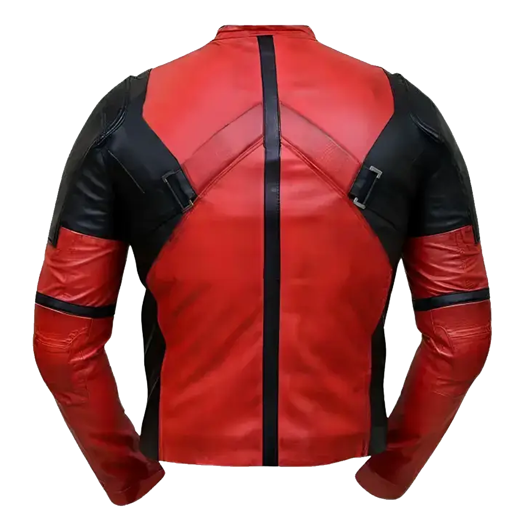 Deadpool Wade Wilson Red Leather Jacket