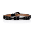 Skull Buckle Black Strap with Black and Crystal Studs Rhinestone Belt-Belts-The Rhinestone Belts