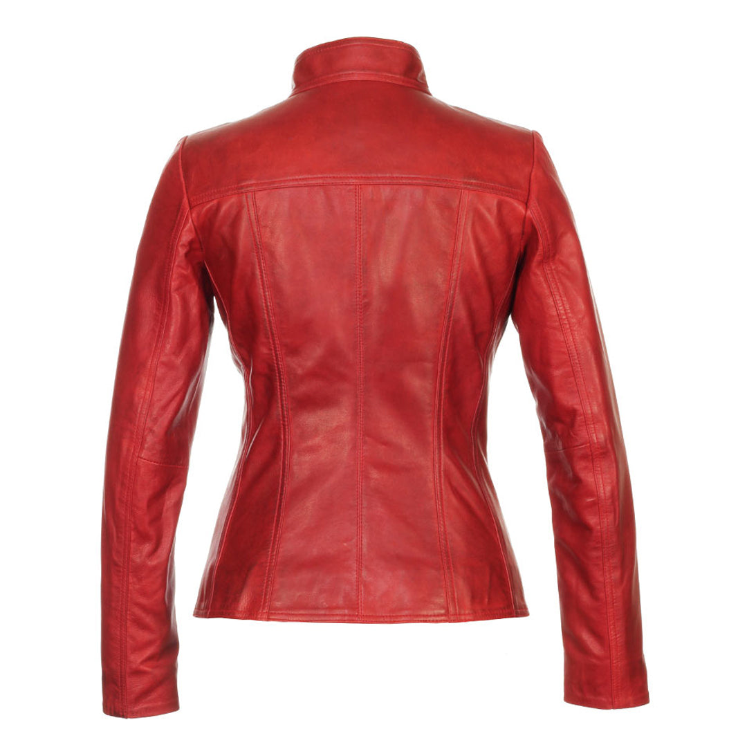 Women's Red Versona Leather Jacket