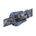 Skull Buckle Black Strap with Blue Studs Rhinestone Belt-Belts-The Rhinestone Belts