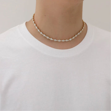 Classic Honeycomb Tennis Punk Chain Necklace