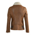 Women's Jane Aviator Faux Shearling Sheepskin Bomber Jacket-Women Shearling Jacket-Wayne Leather Jackets