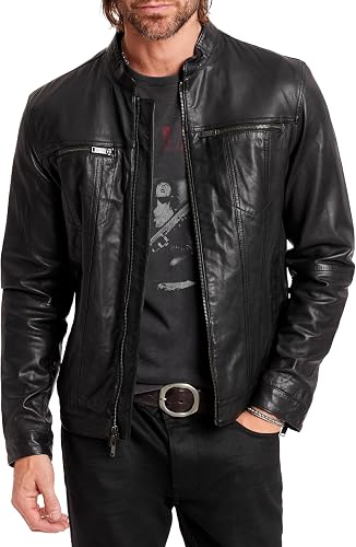 Men's John Varvatos Star USA Zip-Front Leather Jacket