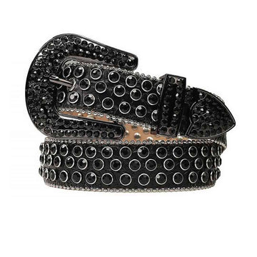 All Black Design Rhinestone Belt-Belts-The Rhinestone Belts