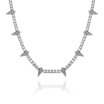 Frosty Glam Plated CZ Micro Pave Necklace