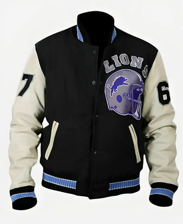 Axel Foley 67 Detroit Lions Varsity Jacket