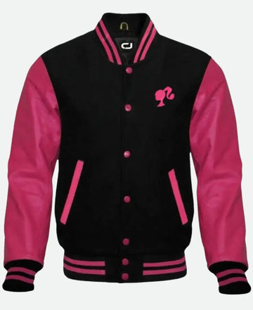 Barbie Pink and Black Varsity Jacket