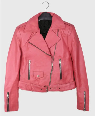 Barbie Pink Croped Leather Jacket