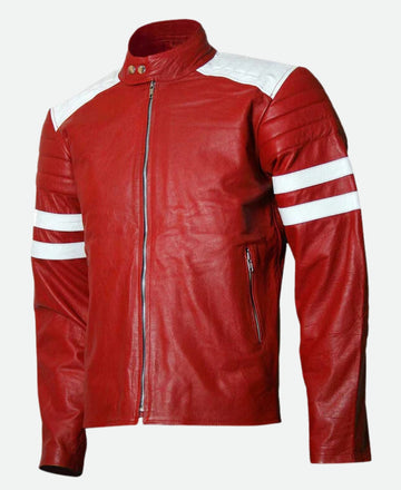 Brad Pitt Fight Club Tyler Durden Red Leather Jacket