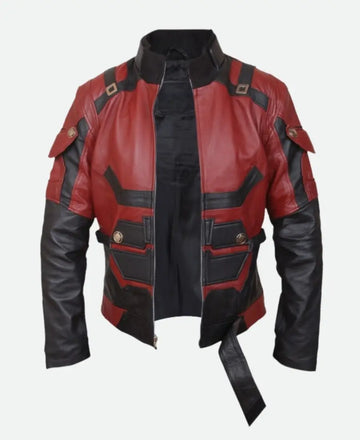 Charlie Cox Daredevil Matt Murdock Red Leather Jacket
