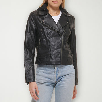 Women's Classic Black Moto Leather Jacket