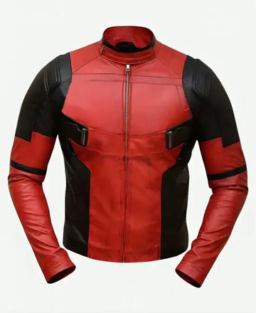 Deadpool Wade Wilson Red Leather Jacket