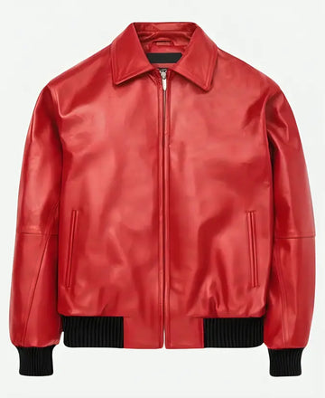 Drake Albanian Flag Red Leather Jacket
